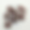 7 boutons en cuir marron - 18mm - 20mm et 12x31mm - bri1332