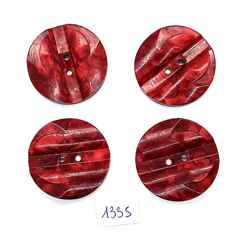 4 boutons en résine bordeaux dégradé - 36mm - bri1335
