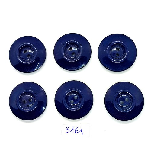 6 boutons en résine bleu foncé - 30mm - tr3161