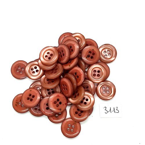 35 boutons en résine marron / orange foncé - 15mm - tr3113