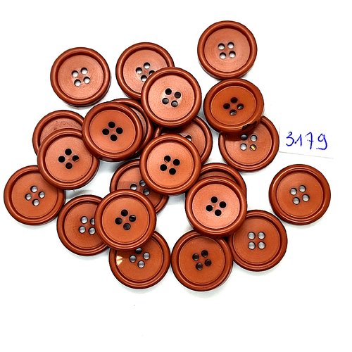 22 boutons en résine marron - 18mm - tr3179