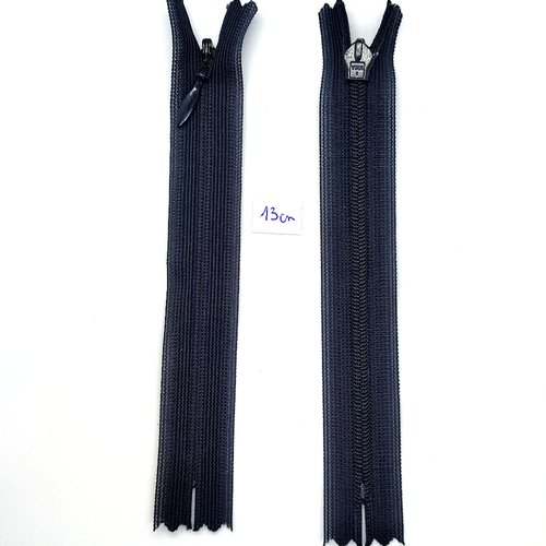 1 fermeture éclair noir - 13cm - maille nylon invible