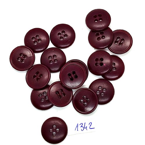17 boutons en résine violet - 15mm - bri1342
