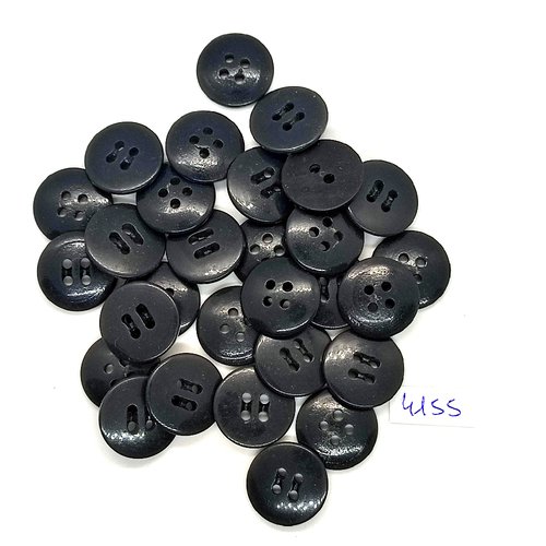 30 boutons en résine gris foncé - 18mm - tr4155