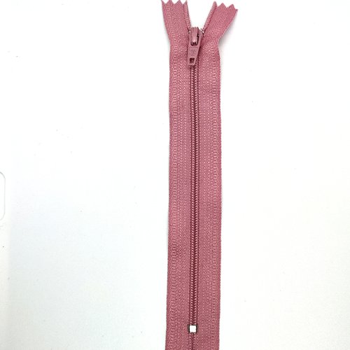 1 fermeture éclair rose - 15cm - maille nylon
