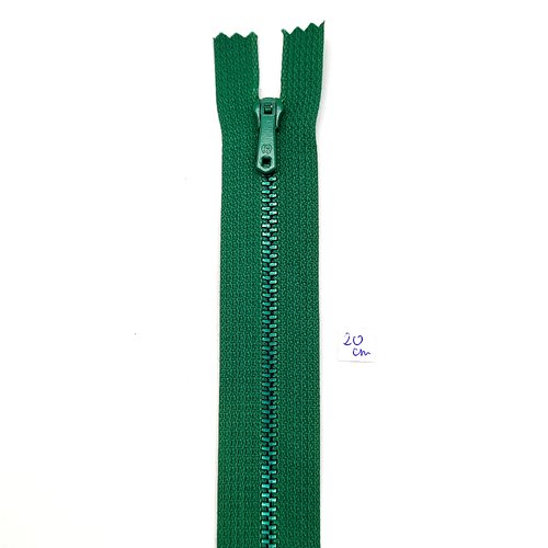 1 fermeture éclair vert - 20cm - non séparable , maille métal