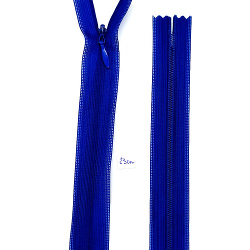 1 fermeture éclair bleu - 23cm - non séparable , maille nylon