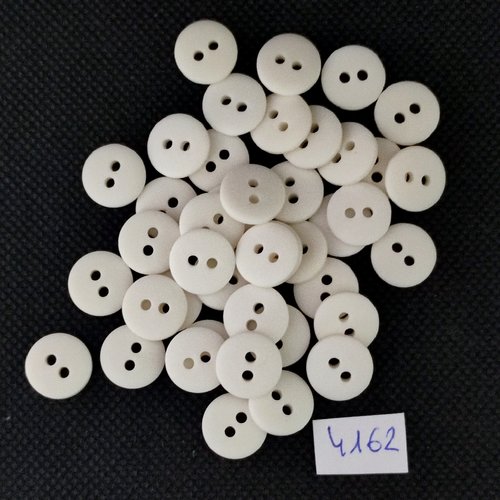 40 boutons en résine blanc - 12mm - tr4162