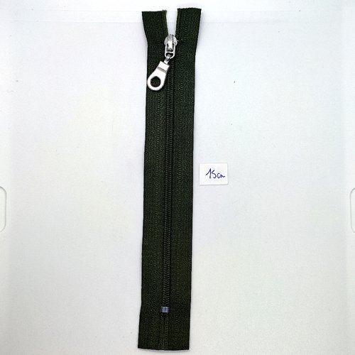 1 fermeture éclair vert - 15cm - maille nylon