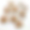 9 boutons en bois marron et blanc (manque de peinture) - 27mm - 22mm - 18mm - bri1375