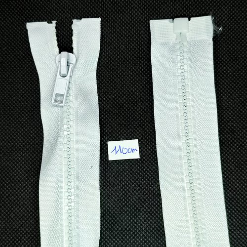 1 fermeture éclair blanc - 120cm - séparable - maille nylon