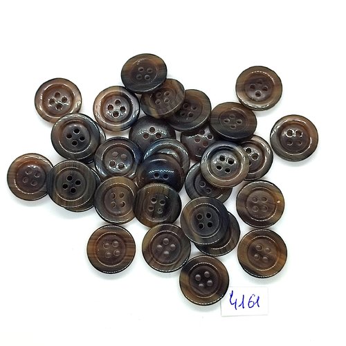 30 boutons en résine marron - 17/18mm - tr4161
