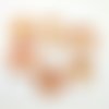 6 boutons en résine orange clair - 28mm et 23mm - tr3205