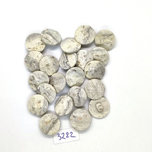 22 boutons en résine gris clair - 15mm - tr3222