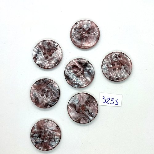 7 boutons en résine multicolore - 22mm - tr3235