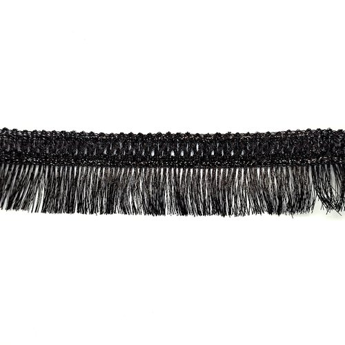 2m de ruban noir à frange - 3,3cm