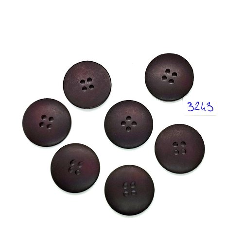 7 boutons en résine violet foncé - 23mm - tr3243