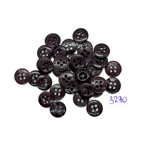 35 boutons en résine marron foncé - 12mm - tr3270