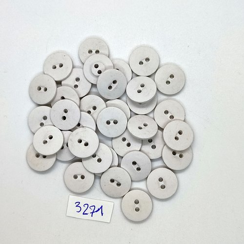 35 boutons en résine blanc - 14mm - tr3271