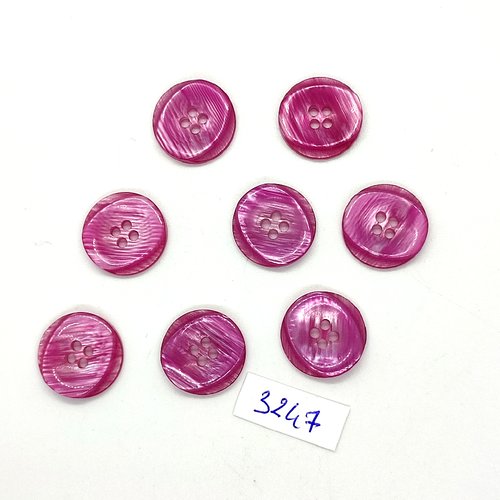 8 boutons en résine mauve / lilas - 18mm - tr3247
