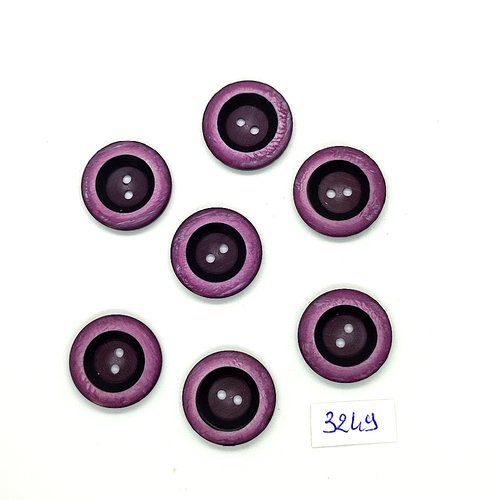 6 boutons en résine violet / lilas - 22mm - tr3249