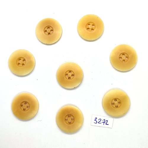 8 boutons en résine beige - 23mm - tr3272