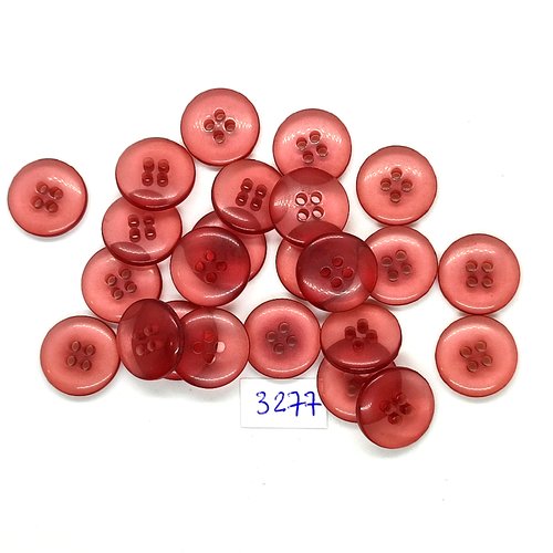 29 boutons en résine rose opaque - 15mm - tr3277