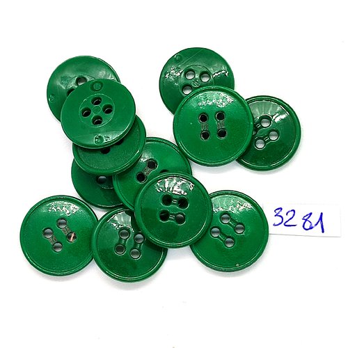 12 boutons en résine vert - 18mm - tr3281