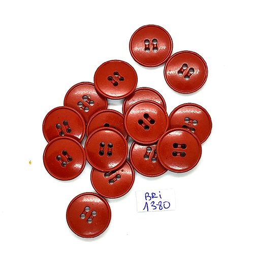 15 boutons en résine marron - 18mm - bri1380