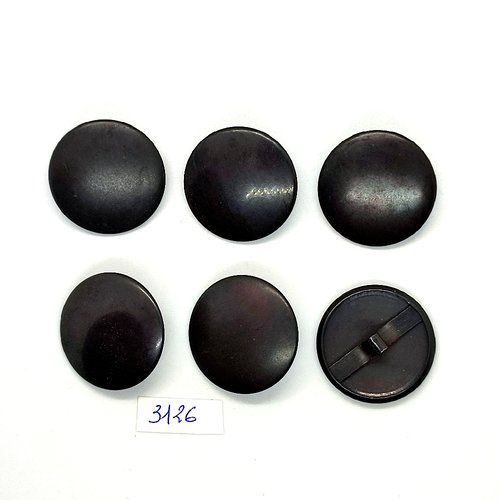 6 boutons en résine noir - 30/31mm - tr3126