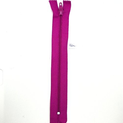 1 fermeture éclair fuchsia - 16cm - maille nylon