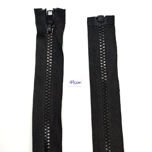 1 fermeture éclair noir - 110cm - maille nylon - séparable