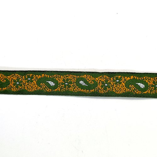 25m de ruban polyester orange et vert - 15mm