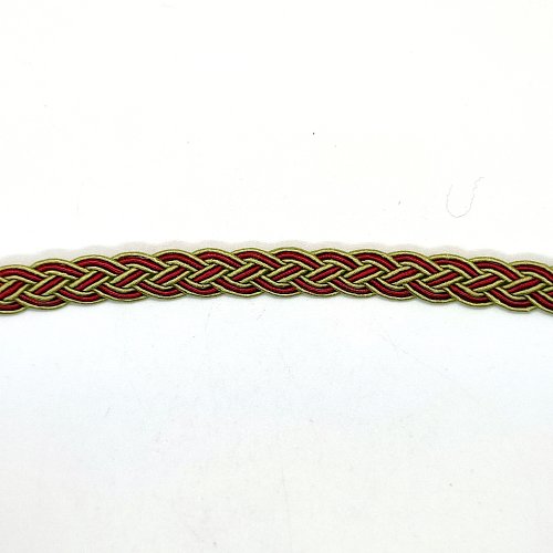 5m de galon polyester rouge et vert - 10mm