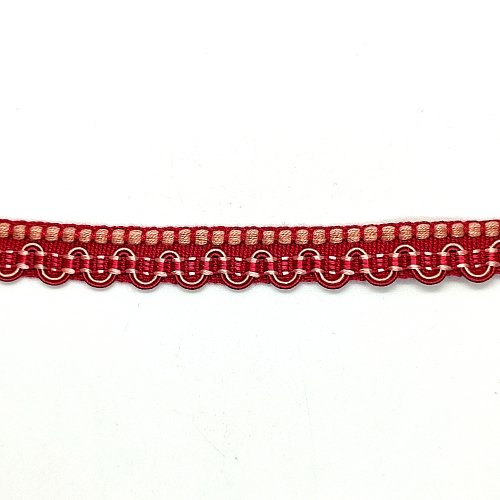 3m de galon polyester rouge et blanc - 15mm