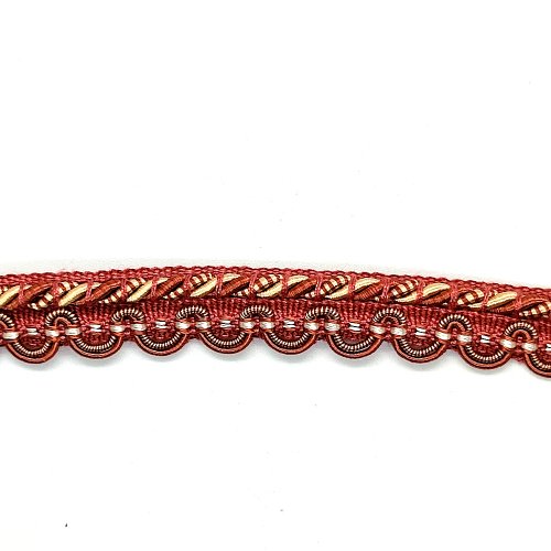 3,5m de galon polyester marron et blanc - 15mm