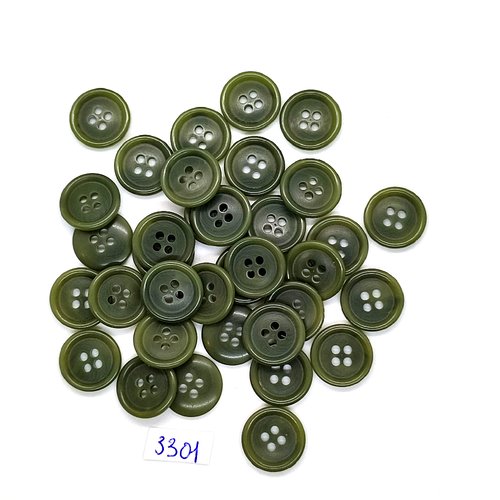 35 boutons en résine vert - 15mm - tr3301