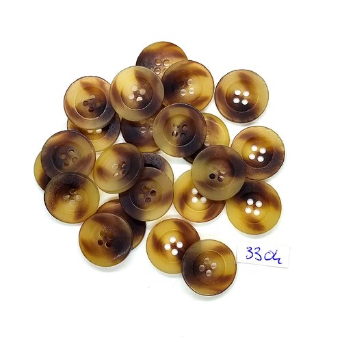 23 boutons en résine marron / beige - 18mm - tr3304
