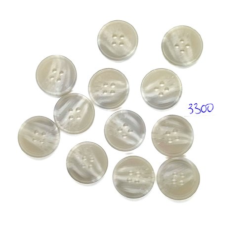 12 boutons en résine gris clair - 20mm - tr3300