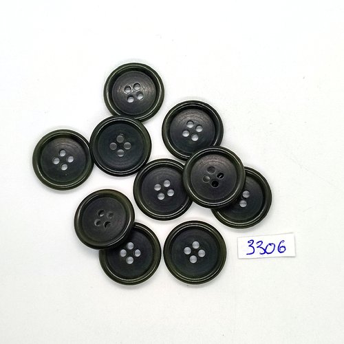 10 boutons en résine vert - 20mm - tr3306