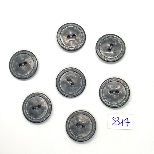 7 boutons en alu gris - 23mm - tr3317