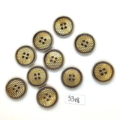 10 boutons en résine doré - 20mm - tr3318