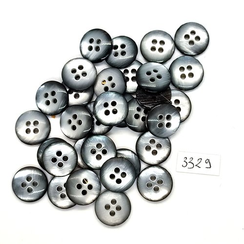 31 boutons en résine gris - 15mm - tr3329