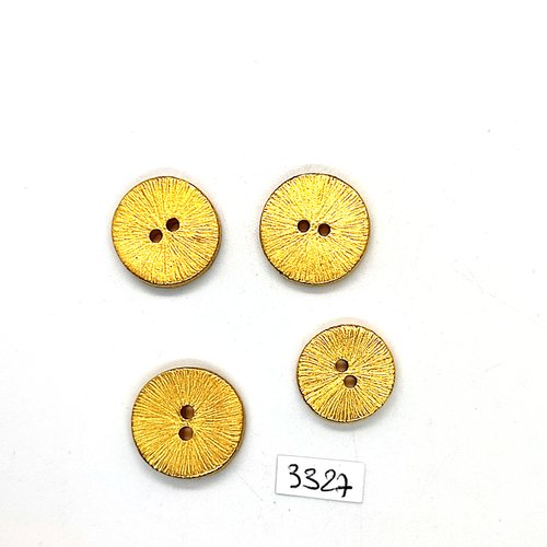 4 boutons en métal doré - 20mm et 17mm - tr3327