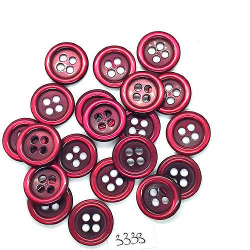 20 boutons en résine bordeaux / rouge foncé -18mm - tr3333