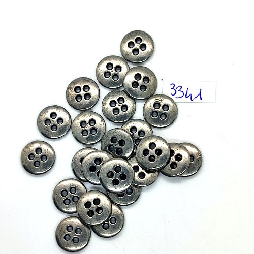 23 boutons en métal argenté - 13mm - tr3341