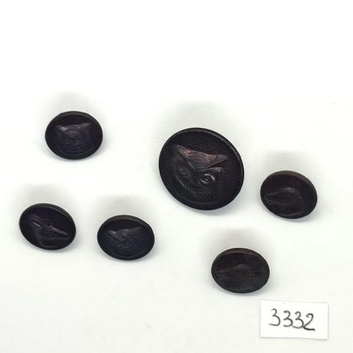 6 boutons en métal bronze (des animaux) - 23mm et 15mm - tr3332