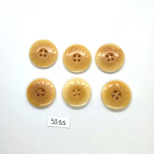 6 boutons en résine beige haute couture lanvin - 25mm - tr3335