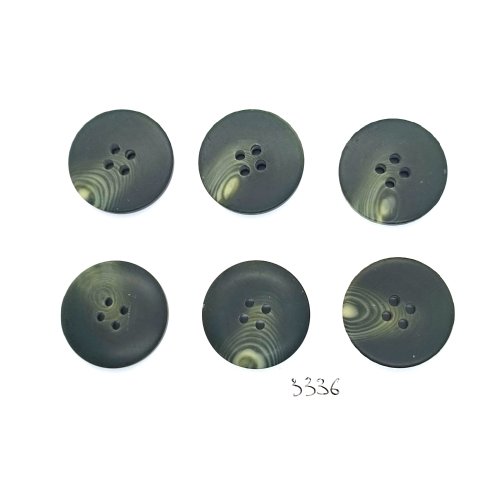 6 boutons en résine vert - 27mm - tr3336