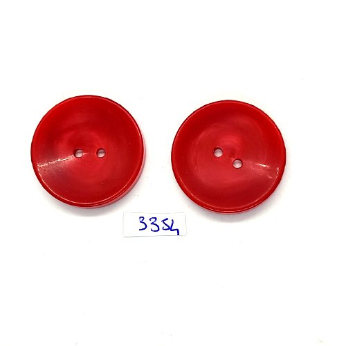 2 boutons en résine rouge - 31mm - tr3354